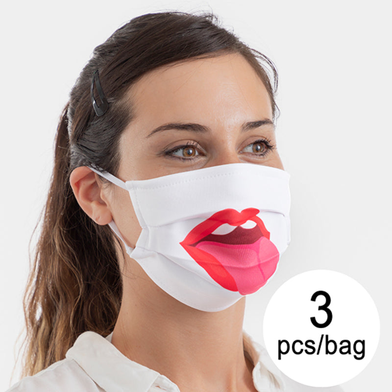 Hygienisk gjenbrukbar tøymaske Tongue Luanvi Størrelse M Pakke med 3 enheter