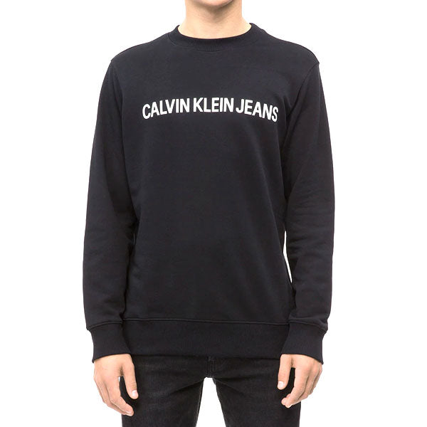 Sweaters uten Hette til Menn Calvin Klein CORE LOGO INTITUTIONAL J30J30775 Svart